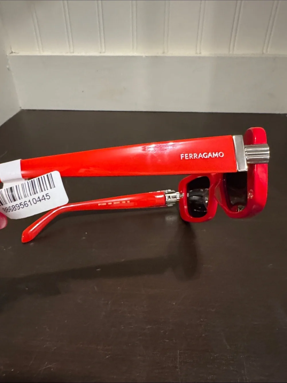 Salvatore Ferragamo womans Red Rectangle Sunglasses new with tags never worn
